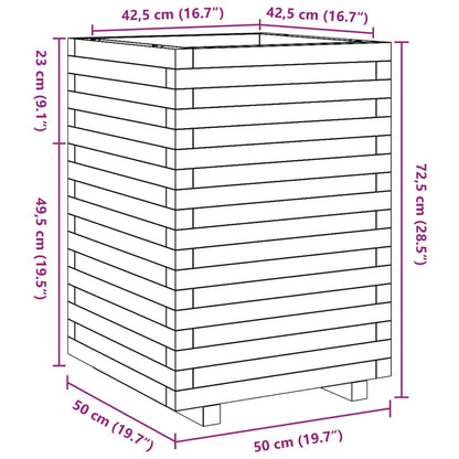 Plantenbak 50x50x72,5 cm massief grenenhout