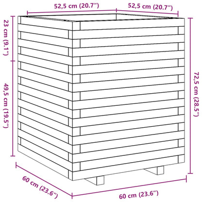 Plantenbak 60x60x72,5 cm geïmpregneerd grenenhout