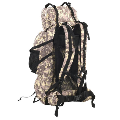 Wandelrugzak 60 L camouflage oxford stof camelbruin