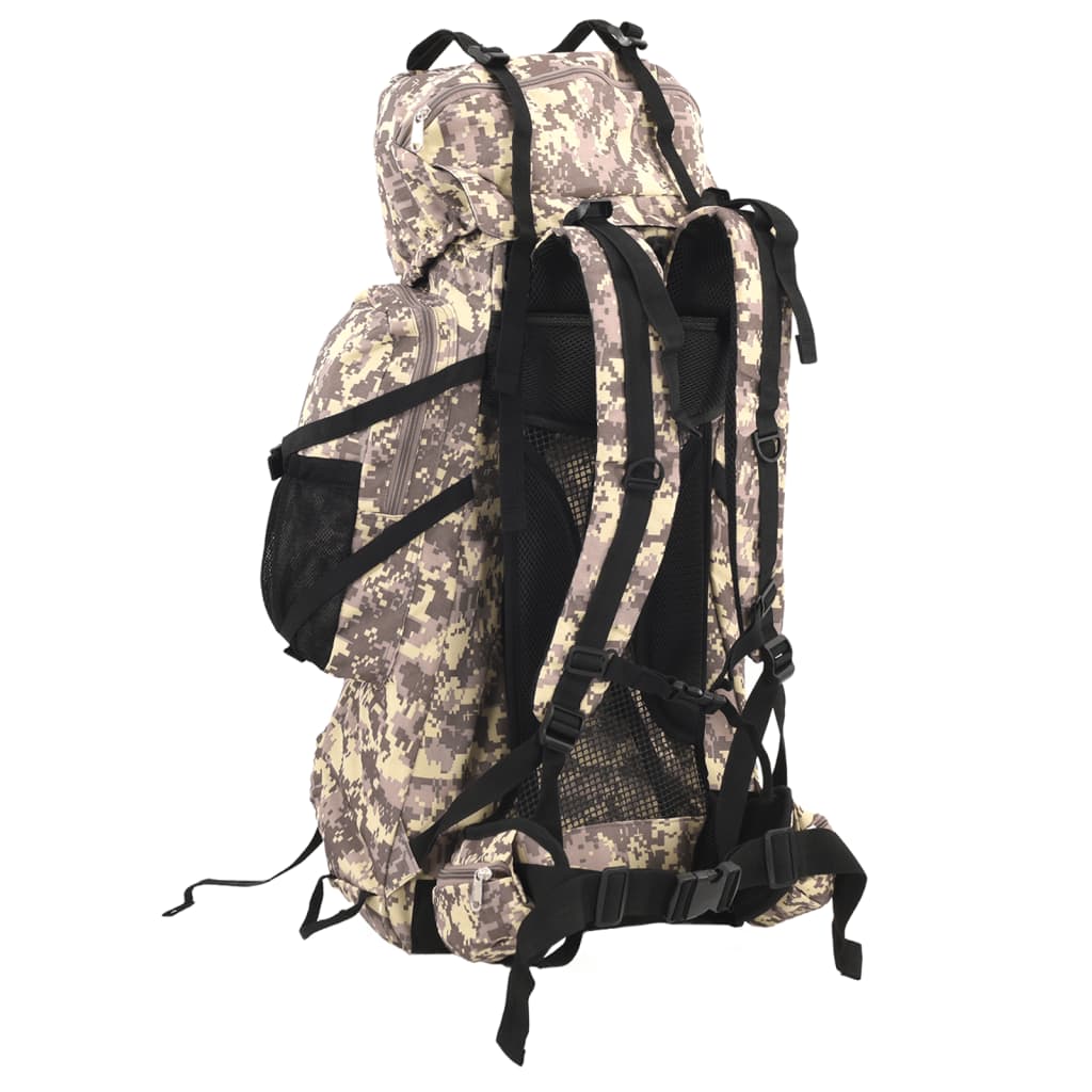 Wandelrugzak 80 L camouflage oxford stof camelbruin