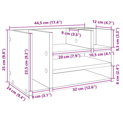 Bureau organiser 44,5x24x25 cm bewerkt hout zwart