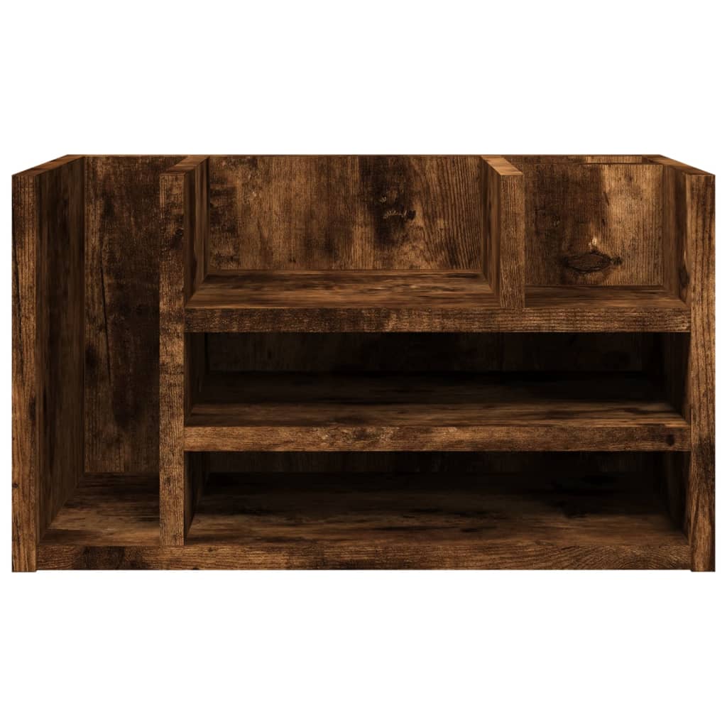 Bureau organiser 44,5x24x25 cm bewerkt hout gerookt eikenkleur