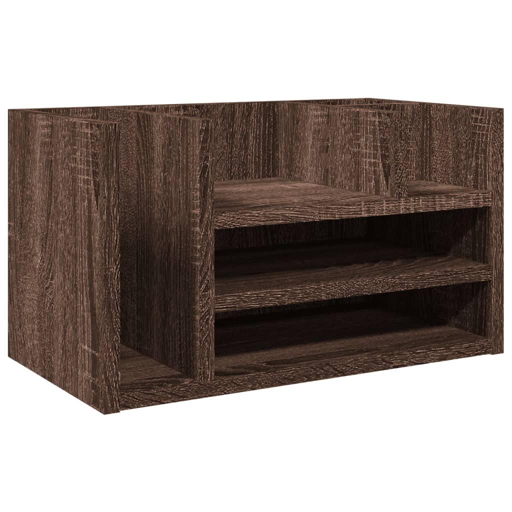 Bureau organiser 44,5x24x25 cm bewerkt hout bruin eikenkleur