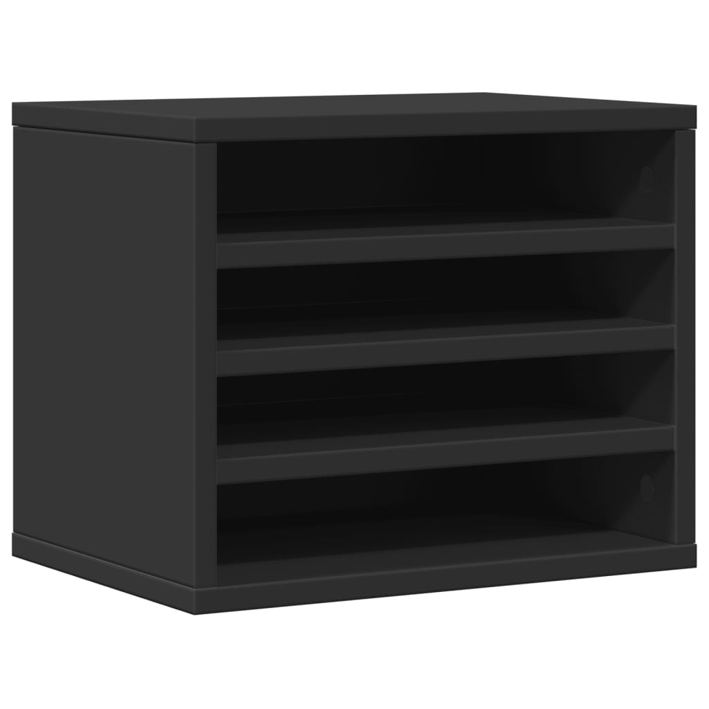 Bureau organiser 36x26x29,5 cm bewerkt hout zwart