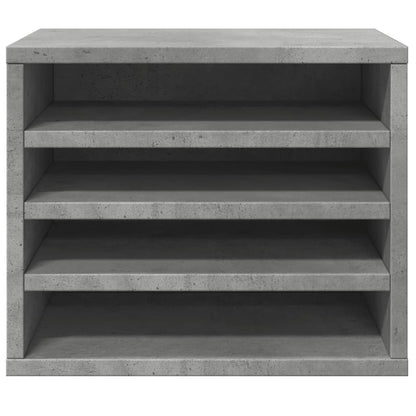 Bureau organiser 36x26x29,5 cm bewerkt hout betongrijs