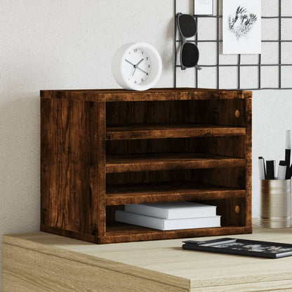 Bureau organiser 36x26x29,5 cm bewerkt hout gerookt eikenkleur