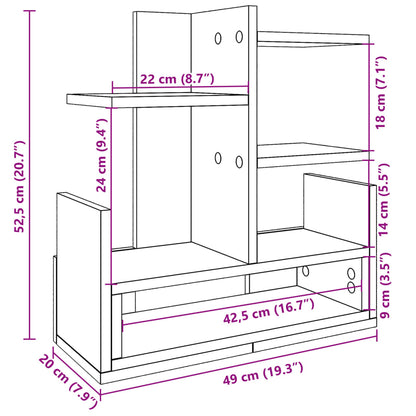 Bureau organiser 49x20x52,5 cm bewerkt hout sonoma eikenkleurig