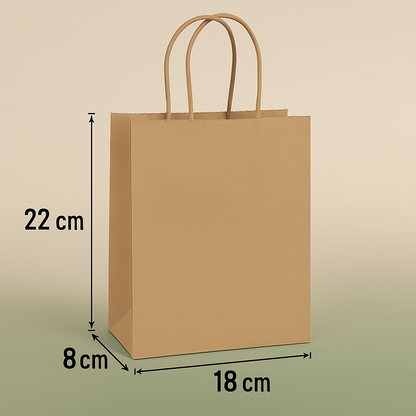 Papieren Tasjes -22x18x8 cm-Incl zwarte Stickers