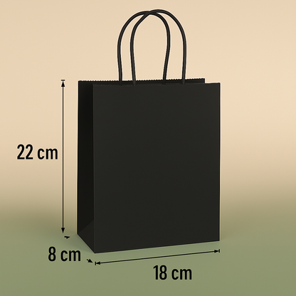 Papieren Tasjes -22x18x8 cm-Incl zwarte Stickers