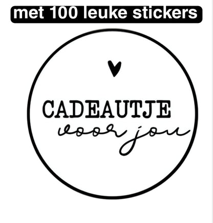 HGN Papieren Tasjes -Cadeautasjes-Cadeauzakjes-100 Stuks-Bruin-Incl 100 Stickers-18+8x22 cm