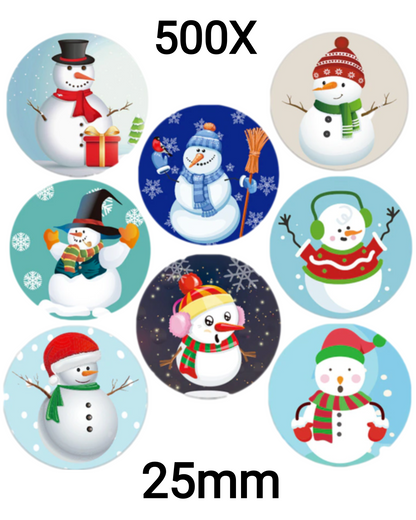 500 Kerststickers 25 mm-Stickers Kerstmis-Sluitstickers Kerst-Op Rol