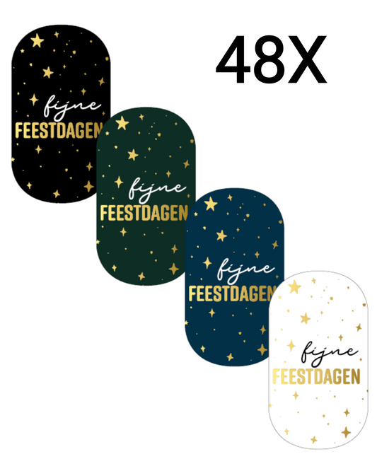 48 kerststickers 4 kleur