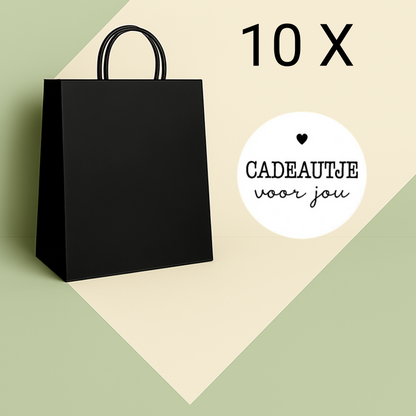 Papieren Tasjes -22x18x8 cm-Incl witte Stickers