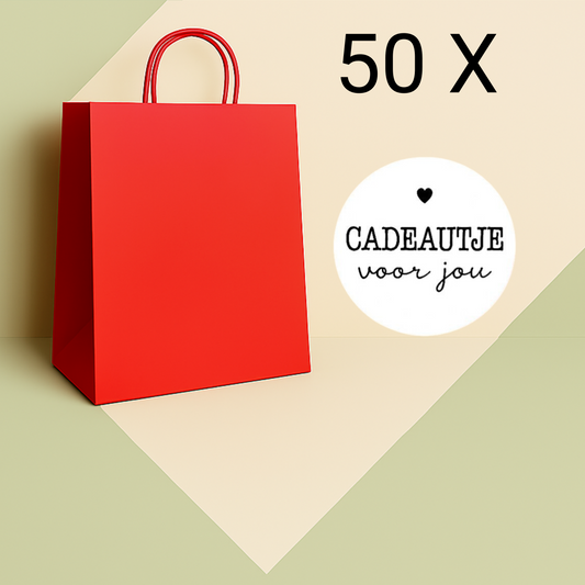 Papieren Tasjes -22x18x8 cm-Incl witte Stickers