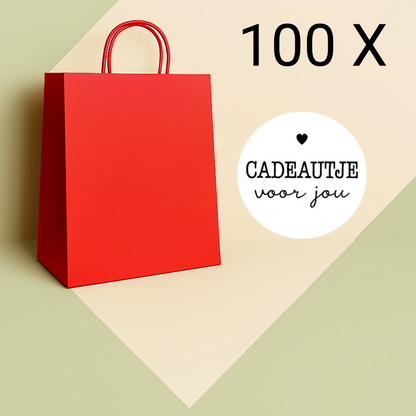 Papieren Tasjes -22x18x8 cm-Incl witte Stickers