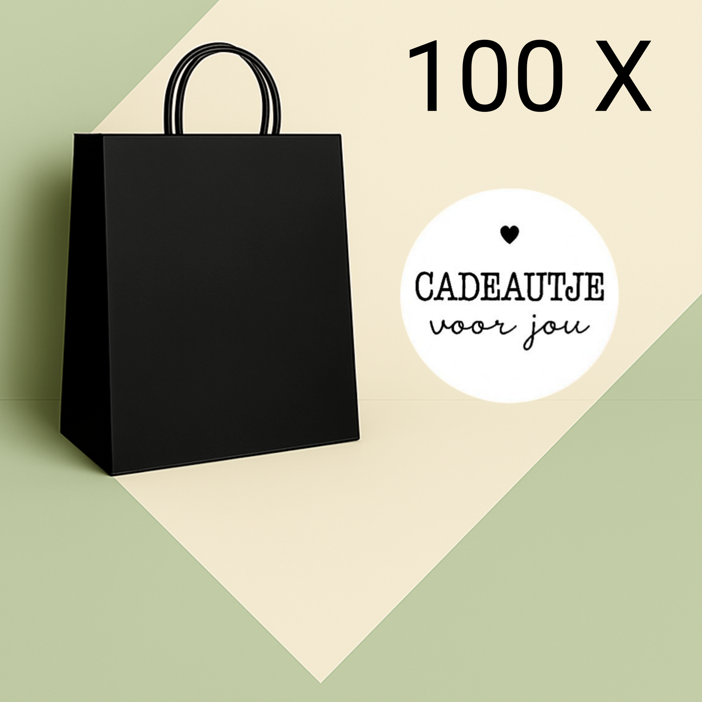 Papieren Tasjes -22x18x8 cm-Incl witte Stickers