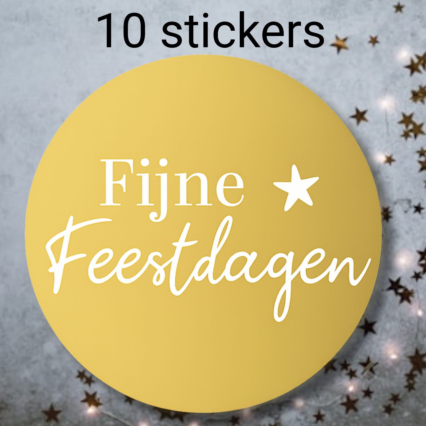 HGN papieren tasjes 10 stuks en 10 goudkleurige stickers met tekst "Fijne Feestdagen"-18x8x22 cm-Ideaal voor de kerst