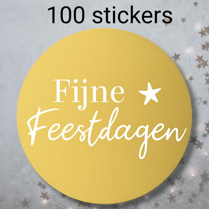 HGN Papieren Tasjes -Cadeautasjes-Cadeauzakjes-100 Stuks-Rood-Incl 100 Stickers-Fijne Feestdagen-18+8x22 cm