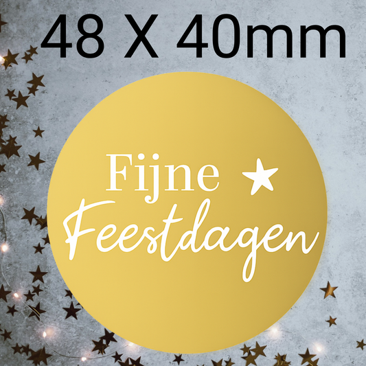 48 kerststickers goudkleurig