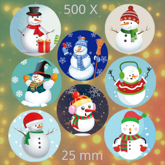 500 Kerststickers 25 mm-Stickers Kerstmis-Sluitstickers Kerst-Op Rol