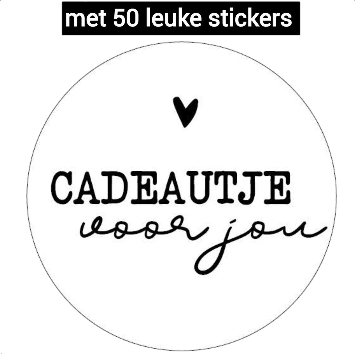 HGN papieren tasjes 50 stuks en 50 witte stickers met tekst -18x8x22 cm