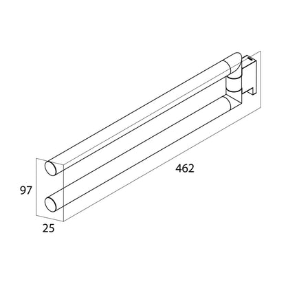 Tiger Handdoekhouder 2-armig Bold matzwart