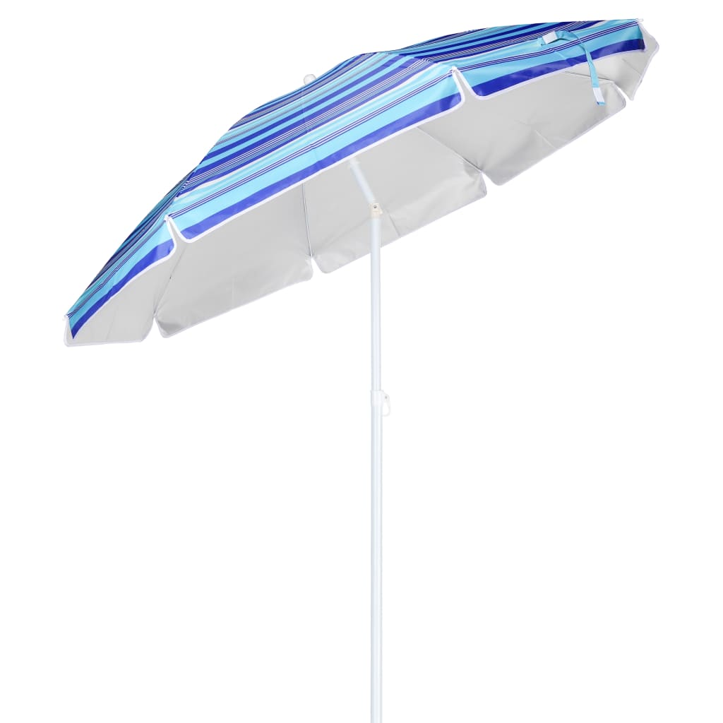 HI Strandparasol 200 cm gestreept blauw