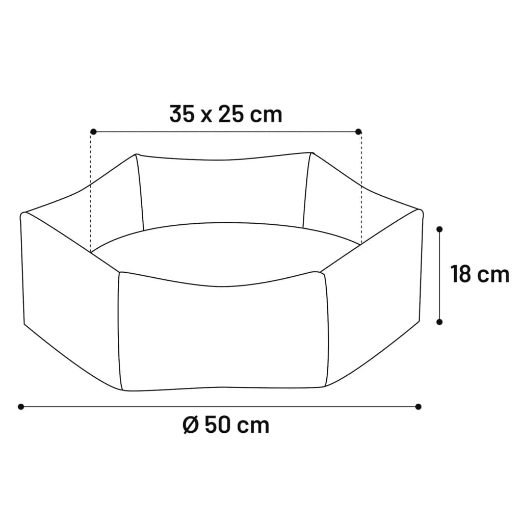 FLAMINGO Hondenmand 50x18 cm met rits Ziva hexagonaal  terracottakleur