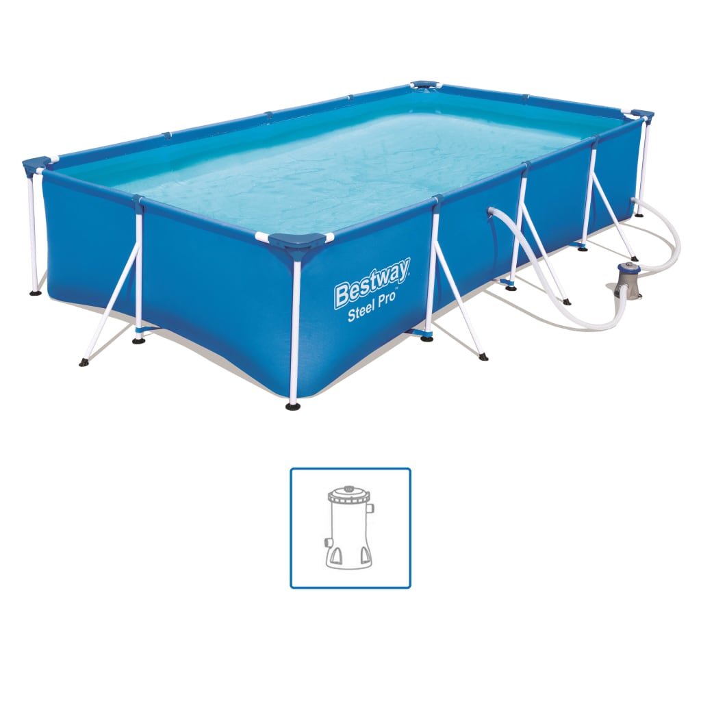 Bestway Steel Pro Zwembadset rechthoekig 400x211x81 cm 56424