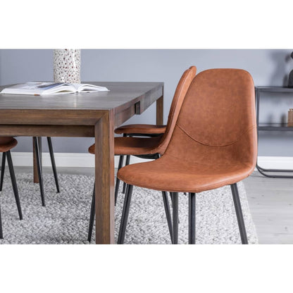 Venture Home Eetkamerstoelen 2 st Polar lederlook bruin en zwart