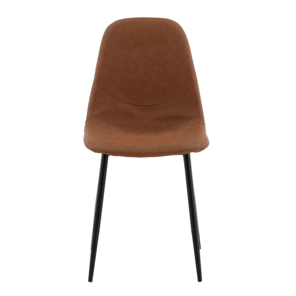 Venture Home Eetkamerstoelen 2 st Polar lederlook bruin en zwart