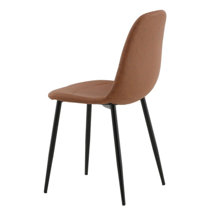 Venture Home Eetkamerstoelen 2 st Polar lederlook bruin en zwart