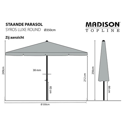 Madison Parasol Syros Luxe rond 350 cm taupe