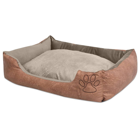 Hondenbed kussen 110cm PU-kunstleer beige