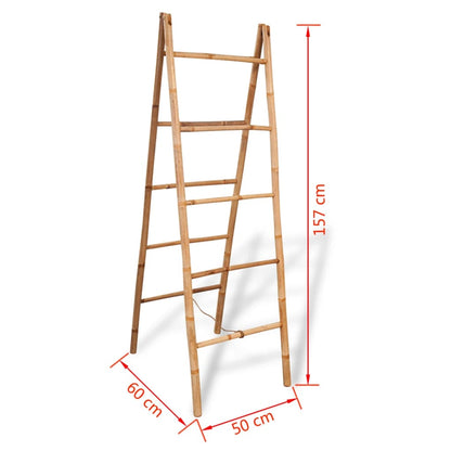 Dubbele handdoekenladder met 5 tredes 50x160 cm bamboe