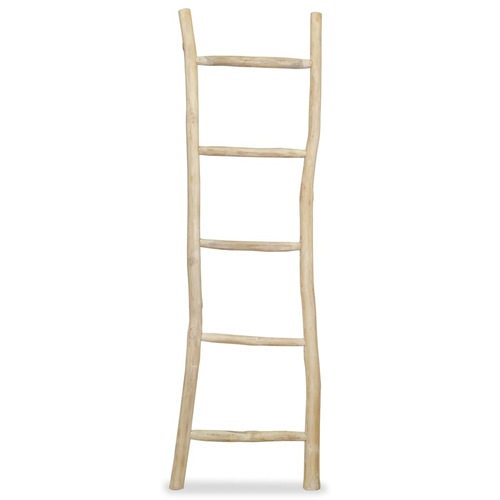 Handdoekenladder met 5 sporten 45x150 cm teakhout