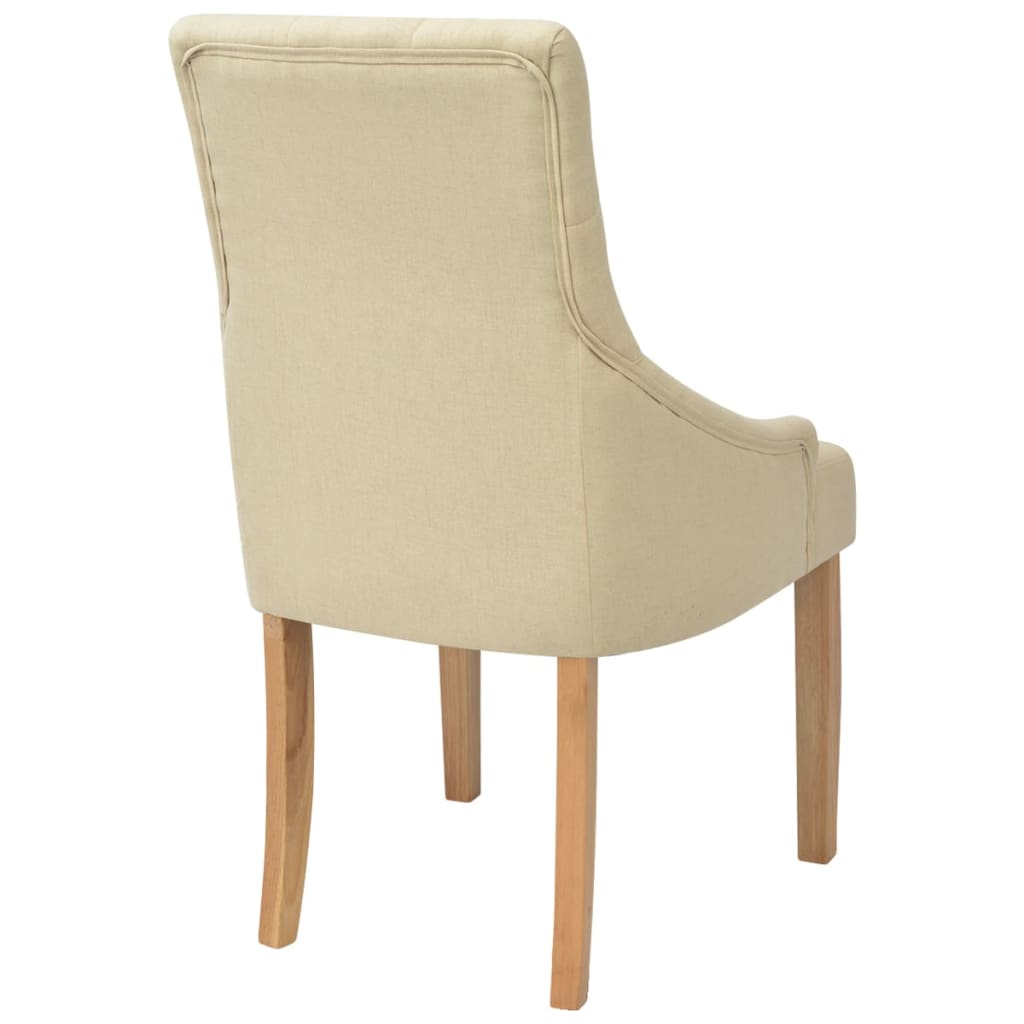 Eetkamerstoelen 4 st stof crème