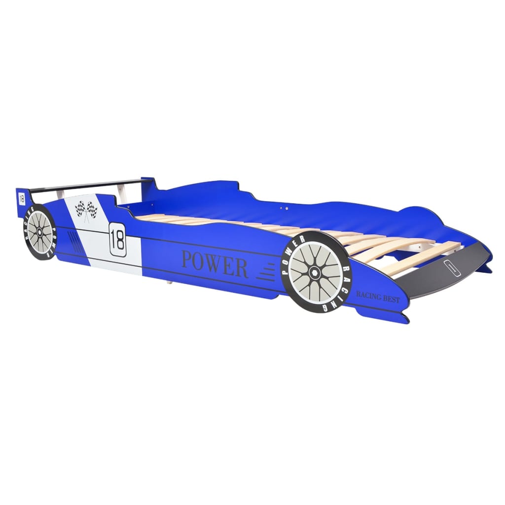 Kinderbed raceauto blauw 90x200 cm