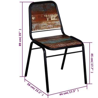 Eetkamerstoelen 4 st massief gerecycled hout