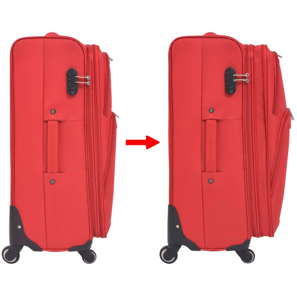 Kofferset rood 3-delig