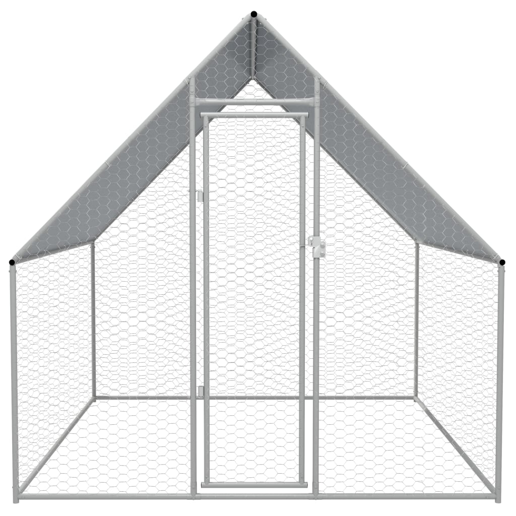 kippenren 2x2x1,92 m gegalvaniseerd staal