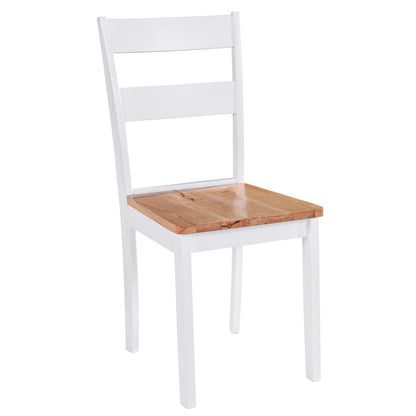 Eetkamerstoelen 4 st massief rubberwood wit