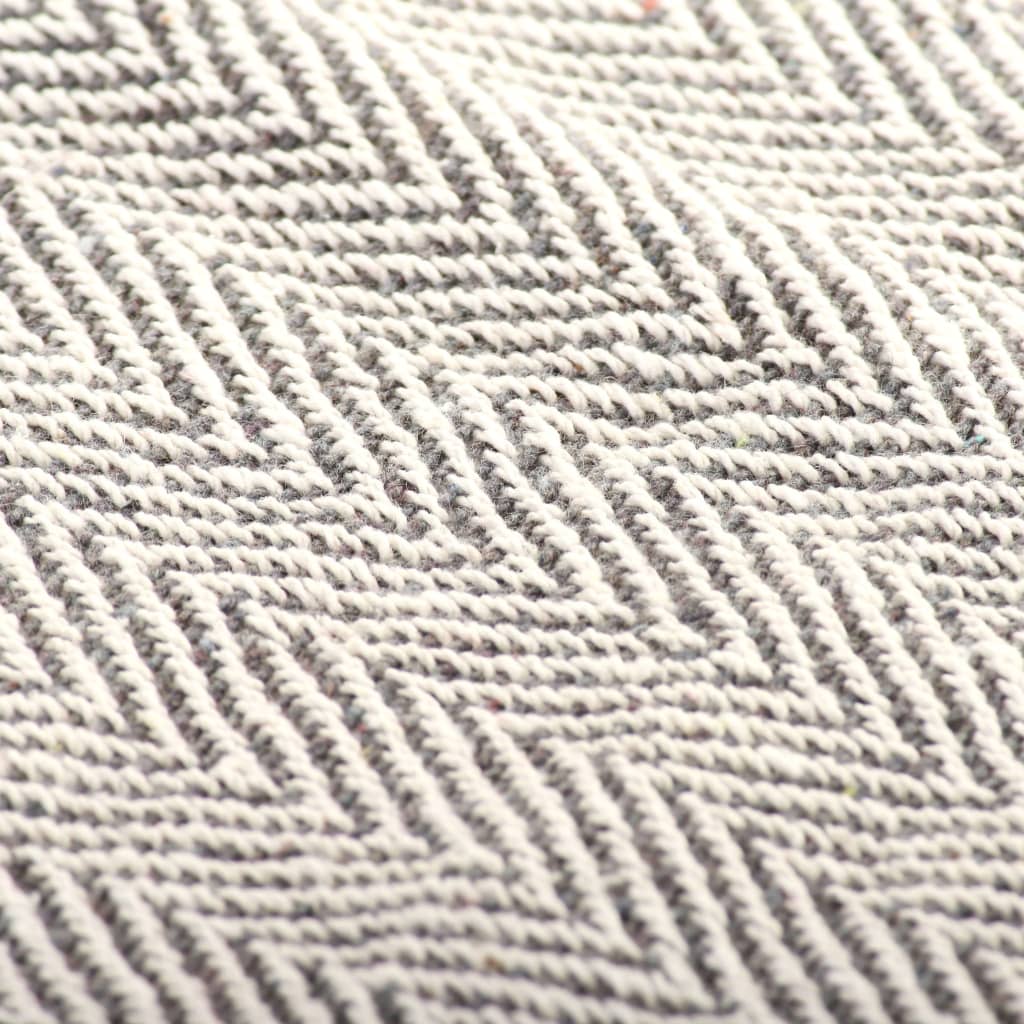 deken visgraat 125x150 cm katoen grijs