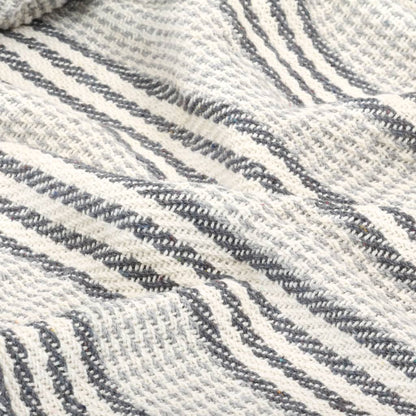 deken strepen 125x150 cm katoen grijs en wit