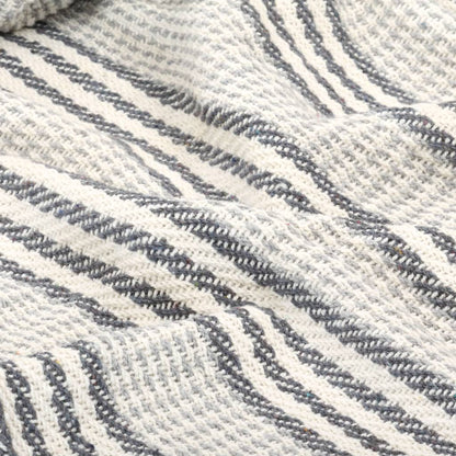 deken strepen 220x250 cm katoen grijs en wit
