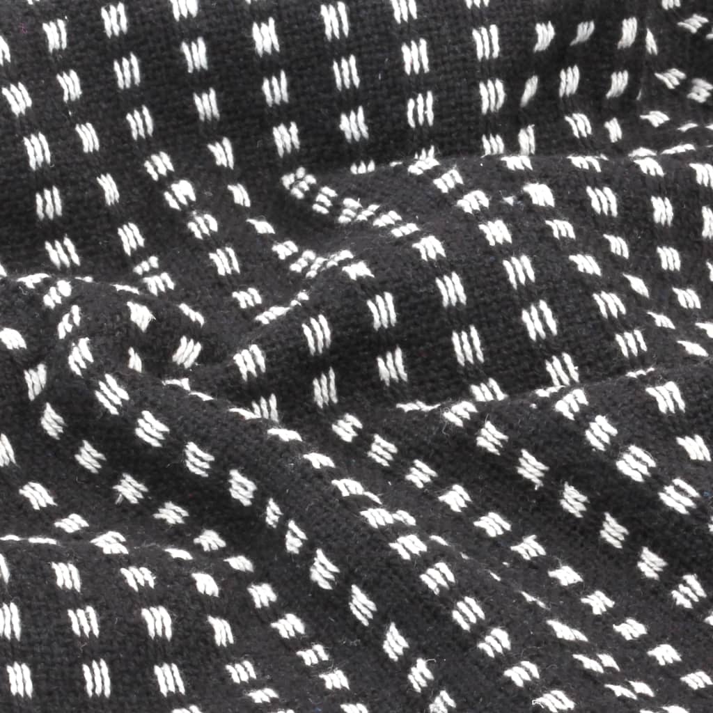 deken vierkanten 160x210 cm katoen zwart