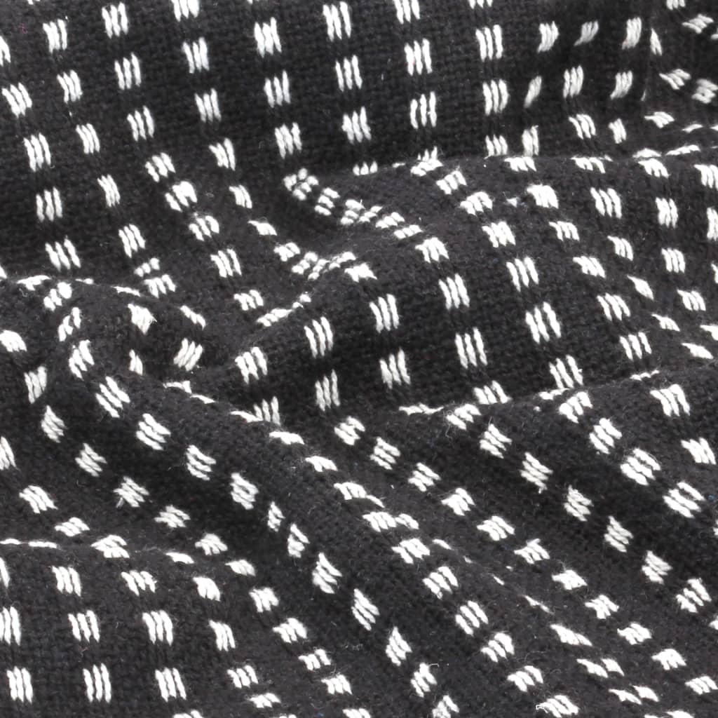 deken vierkanten 220x250 cm katoen zwart