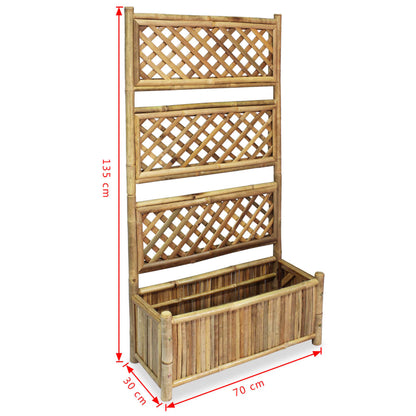 Plantenbak verhoogd met latwerk 70 cm bamboe