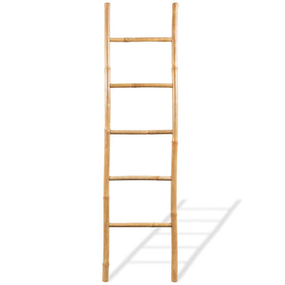 Handdoekladder met 5 sporten 150 cm bamboe