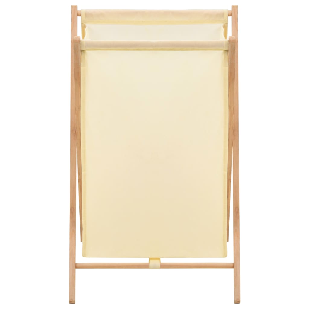 Wasmand 42x41x64 cm cederhout en stof beige